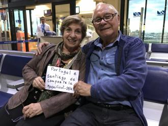 No aeroporto de Porto Alegre. 