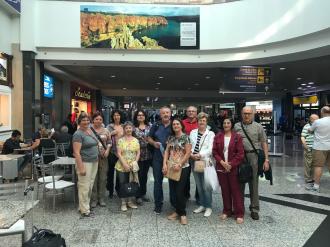 No aeroporto de Porto Alegre. 