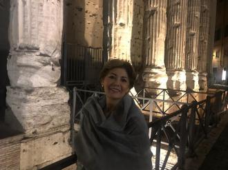 Passeio em Roma à noite. 