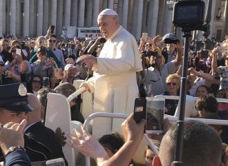 Dia de audiência com o Papa Francisco. 