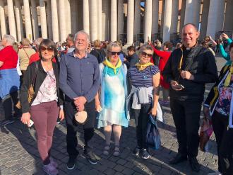Dia de audiência com o Papa Francisco. 