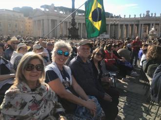 Dia de audiência com o Papa Francisco. 