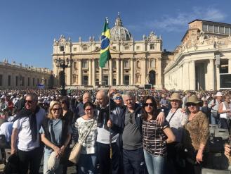 Dia de audiência com o Papa Francisco. 