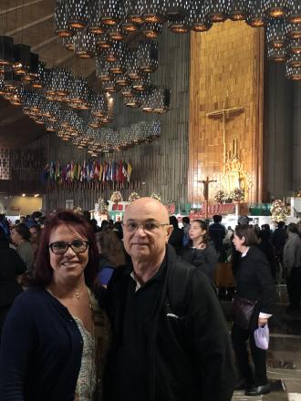 No Santuário de Guadalupe. 