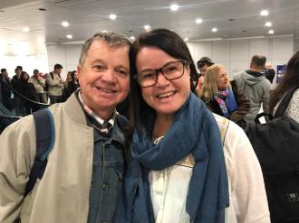 No aeroporto de Porto Alegre. 