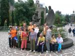 Grupo nos jardins da Basílica de Guadalupe.