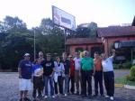 Turma de formandos na saída do almoço.