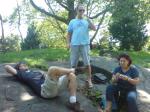 Diego, Ermilo e Salete descansando no Central Park.