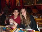 Iuri e Rafaela em janta no Planet Hollywood.