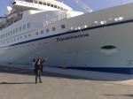 Nosso navio ancorado na Ilha de Rodes.