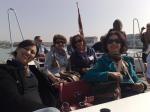 Leila, Tere, Jane e Maura no barco para Veneza.