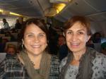 Salete e Beatriz voando para Israel.