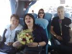 Em Tel Aviv, no ônibus, rumo ao nosso hotel.