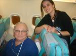 Celestino e Mariana no voo para Istambul.