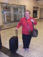 Julieta no aeroporto de Istambul.