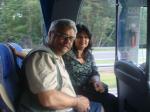 Ivan e Marisa, no ônibus, a caminho de Cracóvia, na Polônia.