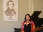 Marisa no intervalo do recital de Piano de Chopin, em Varsóvia.