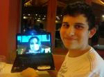 Iuri e Mariana (via Skype) no hotel de Olímpia.