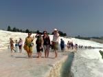 Diva, Glaci, Teresinha e Affonso nas piscinas de Pamukkale.