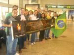 Jovens na chegada em Madrid com Dom Eduardo.
