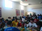 Antes da saída, pausa para o almoço no Centro Diocesano de Javier.