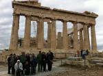 Grupo na Acrópole de Atenas, no Parthenon.