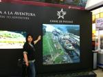 Marisa durante nossa conexão no Panamá.