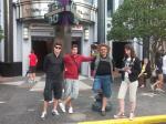 Roberto, Willian, Ivan e Isabella no Universal Studios.