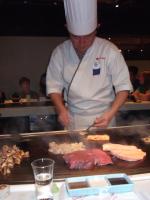 Preparação do jantar japonês.