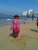 Derva, na praia de nosso hotel Elcano, em Acapulco.