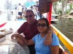 Puhl e Ivanira no almoço no barco em Xochimilco.