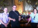 Waldemar, Puhl e Ivanira na Basílica de N. Sra. de Guadalupe.