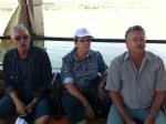 Henrique, Anna e Nelson navegando no Mar da Galiléia.
