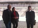 Aldir, Nilva e Pe Rudinei após visita à Basílica de São Paulo.