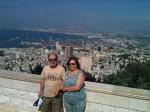 Edgar e Rita nos Jardins dos Bahais em Haifa.
