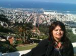 Marisa nos Jardins dos Bahais em Haifa.