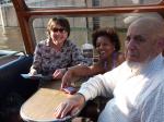 Sueli, Rose e Waldir em passeio de barco por Amsterdam.