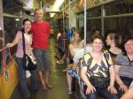 Mari, Valmor, Jane e Dolores em passeio de bonde.
