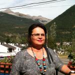 Marisa na paradinha, a caminho de Lourdes.