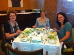 Célia, Ana e Ivania no nosso primeiro jantar, no hotel de Lisboa.