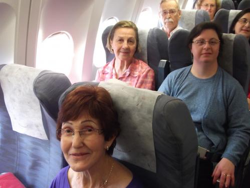 Umbelina, Claudia e Tere em voo para Lisboa.