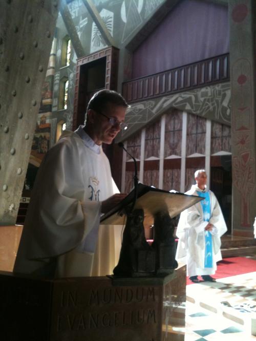 Na Basílica da Anunciação em Nazareth.