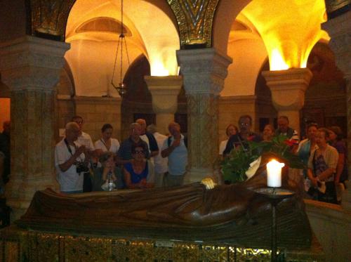 Na Basílica da Dormição de Maria, em Jerusalém.