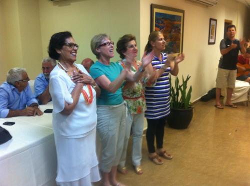Na reunião do grupo no último dia de Jerusalém.