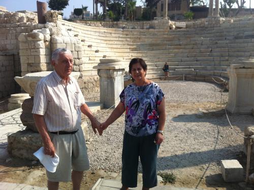 Visitando o Teatro Romano de Alexandria, Egito.