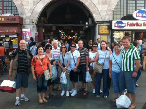 Durante a visita ao Mercado das Especiarias em Istambul.