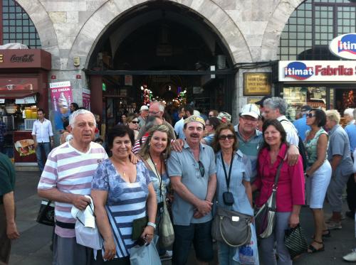 Durante a visita ao Mercado das Especiarias em Istambul.