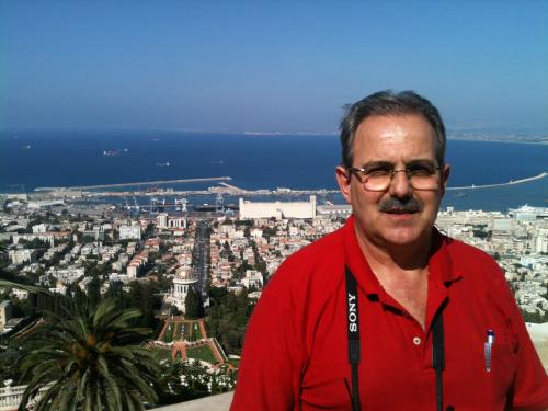 Foto desde os jardins dos Bahai em Haifa.