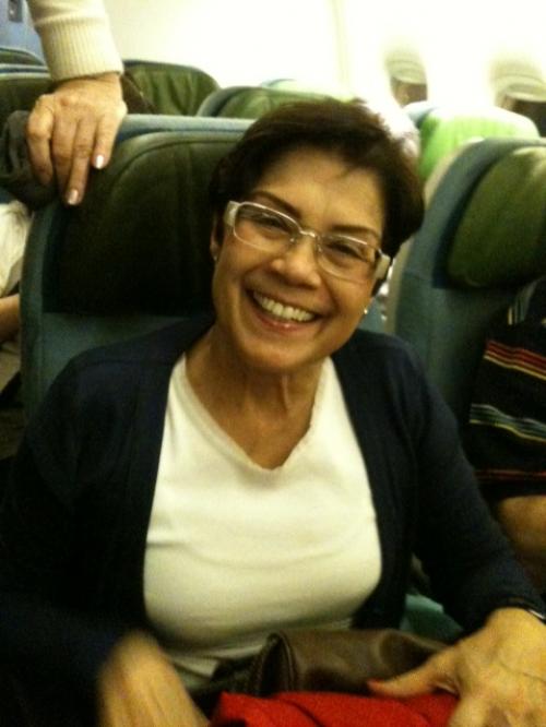 Maria do Carmo em voo da Turkish para Istambul.