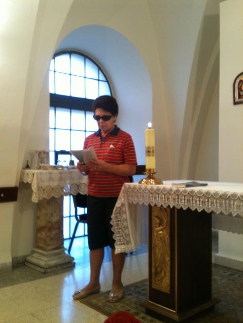 Nossa Celebração, numa capela da Basílica da Anunciação, em Nazareth.